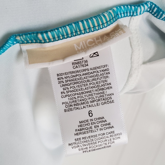 New Michael Kors Aqua/White Ruffle ScoopBa… - Picture 7 of 7